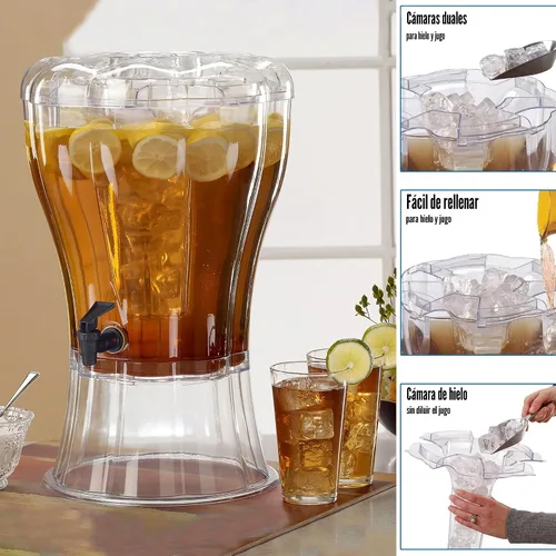 Vista 3 de Irrompible 3.5 galones dispensador de bebidas con extraíbles hielos Buddeez, Transparente