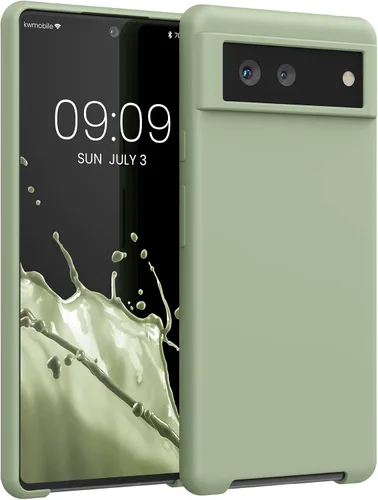 Vista 106 de kwmobile Funda Compatible con Google Pixel 6 Pro - Funda de teléfono de silicona TPU con acabado suave - Azul Arrecife