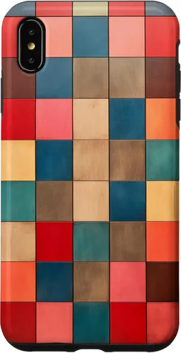 Vista 7 de Funda protectora con diseño a cuadros multicolor radiante para iPhone 14