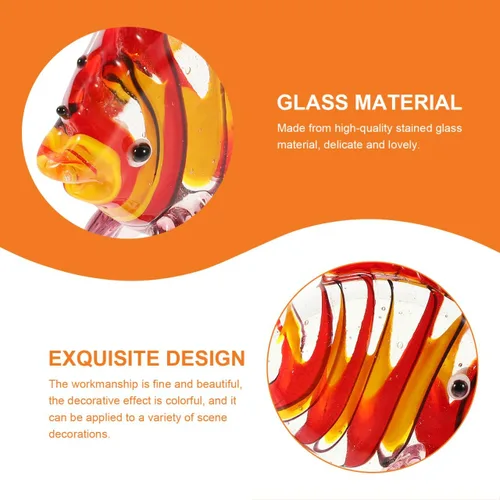 Vista 7 de ARTIBETTER 1 unid de cristal de pescado ornamento flores para cristal claro animal mar figura joyería jarrón marino para decoración de escritorio