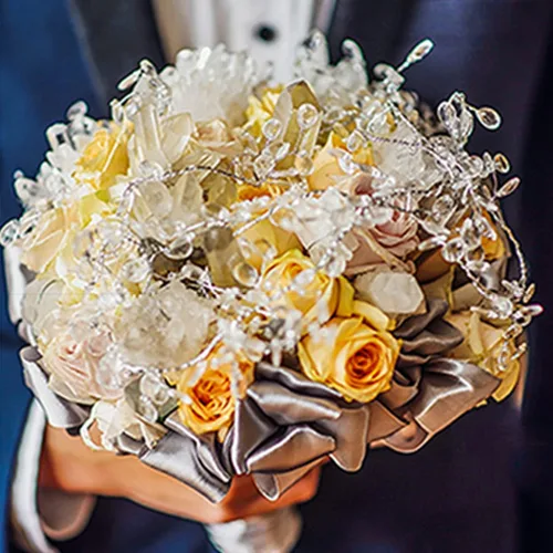 Vista 6 de Ramo artificial de 50 tallos para manualidades, cuentas acrílicas, ramas de flores, aerosoles para bodas, manualidades