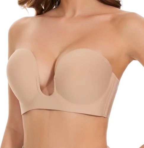 Vista 2 de MISS BODY Womens Backless Plunge Bra Strapless Sticky Push Up Adhesive Invisible Bras