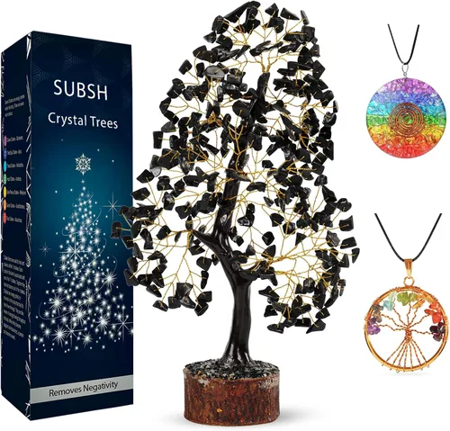 Vista 32 de Árbol de la vida de cristal amatista de 10-12 pulgadas con 2 colgantes de chakra – Bonsái de cristal sanador, árbol del dinero para energía
