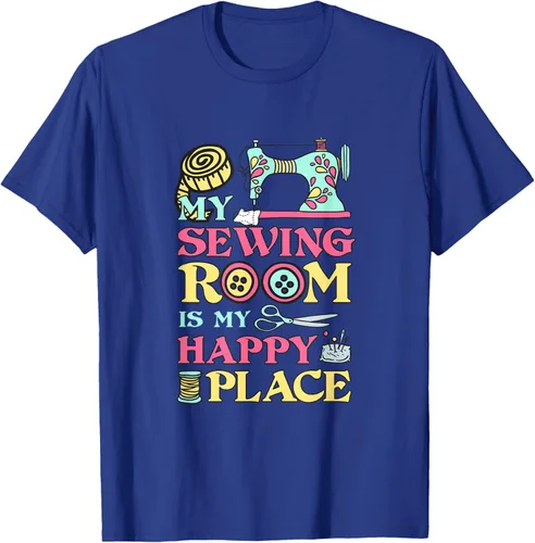 Vista 11 de Costura is my Happy Place diseño de una playera, mujer S, Arándano
