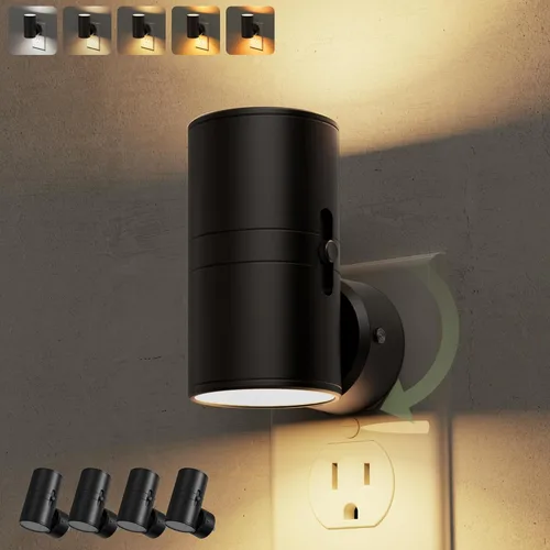 Vista 10 de L LOHAS LED Luz nocturna con control remoto, [paquete de 2] luces nocturnas enchufables a la pared, luz nocturna RGB que cambia de color con sensor
