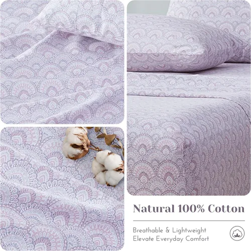 Vista 73 de Comfort Spaces Sábanas de percal 100% algodón, tamaño individual XL, 3 Adelia Gris