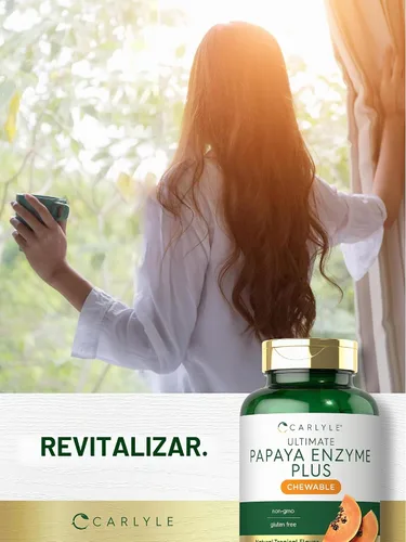 Vista 7 de Carlyle Tabletas masticables de enzima de papaya