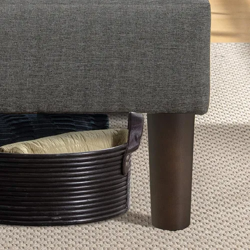 Vista 5 de ZINUS Marco de cama con plataforma tapizada, base de colchón, soporte de listones de madera, no necesita somier, fácil montaje, tamaño matrimonial