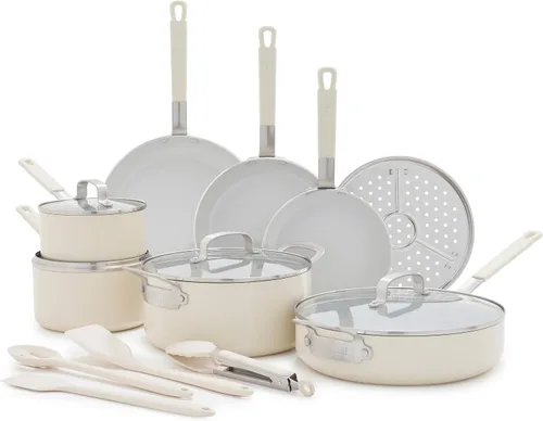 Vista 12 de GreenPan x Bobby Flay 10 Piece Nonstick Cookware Pots and Pans Set, PFAS-Free Diamond Ceramic, Induction Suitable, Easy Clean Dishwasher & Oven
