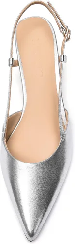 Vista 4 de FEMSTEP Zapatos de tacón bajo con hebilla de cuero mate para mujer, con puntera puntiaguda, de 2 pulgadas