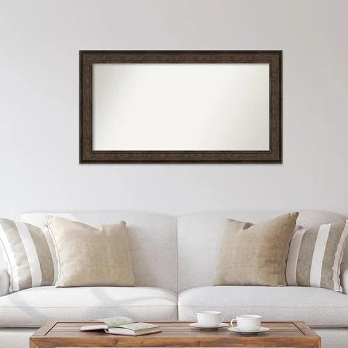 Vista 880 de Amanti Art Espejo de pared personalizado no biselado (25 x 25 pulgadas), marco de bronce acentuado, varios tamaños personalizados, espejo de baño