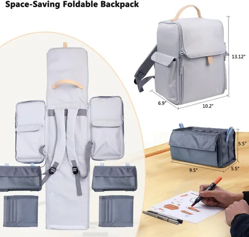 Vista 6 de Togood - Mochila ultra grande para guardar rotuladores, bolsa de hombro para bolígrafos. Capacidad para hasta 300 bolígrafos