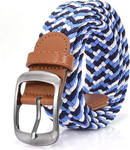 Vista 7 de XZQTIVE Cinturón trenzado elástico para hombres y mujeres, cinturón de golf tejido multicolor, cinturones elásticos para jeans 00 Estilo1