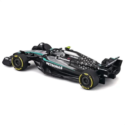 Vista 3 de Bburago Escala 1:64 Race Formula Mercedes W16 (2025) Vehículo fundido a presión, Antonelli #12