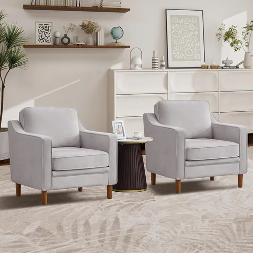 Vista 65 de Kingfun Sofá en Forma de L de 88", Sofá Seccional de Chenilla, Sofás Modernos de Mediados de Siglo con Marco de Madera Maciza para Sala de Estar