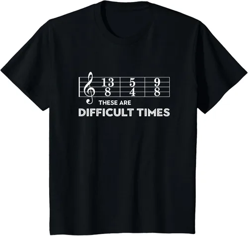 Vista 75 de Musician - Camiseta con texto en inglés "These are Difficult Times", talla S