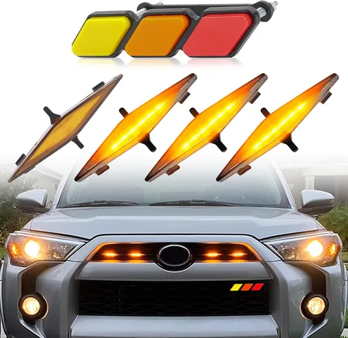 Vista 10 de 4 piezas de luces LED Amber para parrilla de 2014-2019 Toyota 4runner TRD Pro SR5 Off-Road Limited, luces Raptor para 4Runner TRD Pro 2020-2024 solo