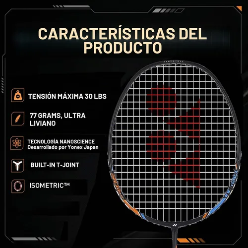 Vista 6 de YONEX Nanoray 10F Hi-Flex - Raqueta de bádminton preencordada