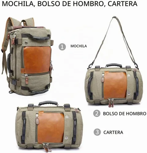 Vista 3 de KAKA - Mochila duradera resistente al desgaste, mochila de viaje con bolsa de viaje
