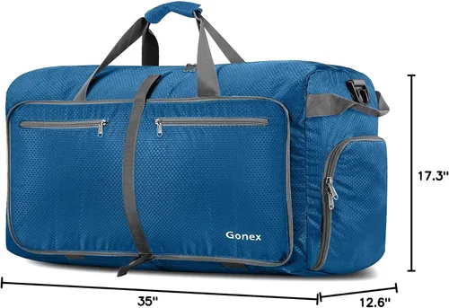 Vista 10 de Gonex Bolsa de viaje plegable grande de 40 L, 60 L, 80 L, 100 L, 150 L, con compartimento para zapatos, plegable, ligera, repelente al agua, bolsa