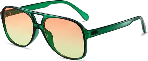Vista 32 de Freckles Mark Lentes de sol clásicos estilo retro de los años 70 para mujeres y hombres, montura estilo aviador, cuadrada, grande y de moda
