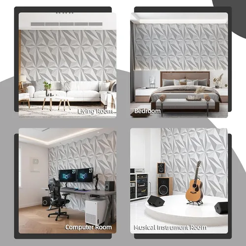 Vista 14 de Art3dwallpanels Paneles acústicos de 24 x 24 pulgadas, paquete de 6 paneles de pared insonorizados que amortiguan el sonido, paneles absorbentes
