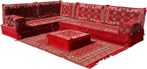 Vista 43 de arabicsofa Juego de Sofá Majlis Árabe de Esquina en Forma de L – Cojín Modular de Piso con Almohadas de Respaldo