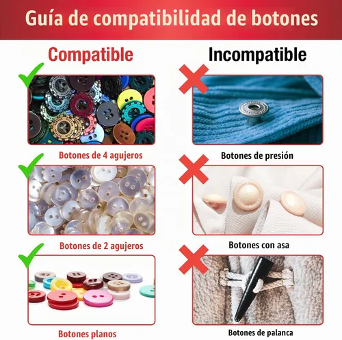 Vista 2 de Singer Botón de fijación rápida herramienta de reemplazo de botón con 60 sujetadores y 12 botones (01933)