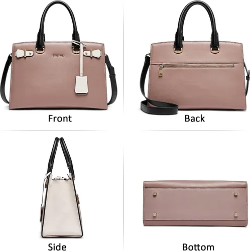 Vista 7 de BOSTANTEN Bolso de cuero para mujer, bolso de diseñador con asa superior, bolso cruzado, Bolsas colgantes de cuero para mujer