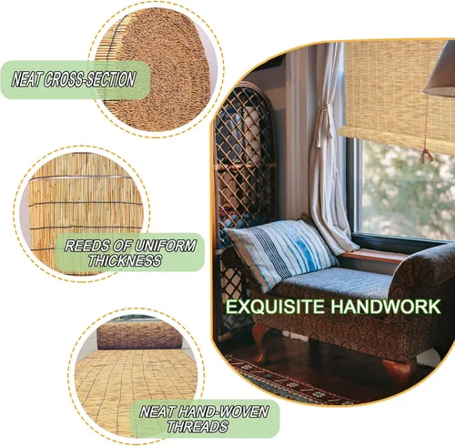 Vista 2 de Persianas de bambú para exteriores, persiana enrollable, persianas de bambú para ventanas de interior, persianas de bambú personalizadas, cortina