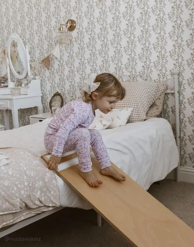 Vista 3 de moimoln Pijama de algodón suave para bebés y niñas y niños, con estampado de flores modales, manga larga, ajuste ceñido, 19.7 ft-5T