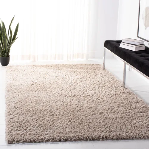 Vista 35 de SAFAVIEH - Colección August Shag, tapete decorativo, 2 x 5 pies, diseño sólido, beige, no desprende pelusa y fácil de cuidar, 1.5 pulgadas