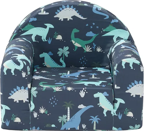 Vista 6 de Ulax furniture Sofá para niños, sofá 2 en 1 abatible, sillón para bebé (dinosaurio marino)