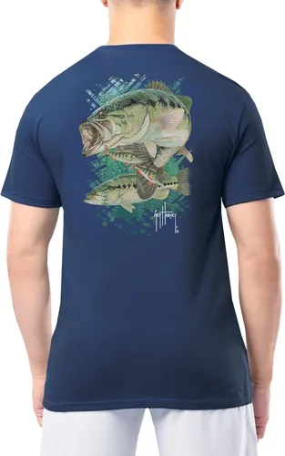 Vista 58 de Guy Harvey Camiseta de manga corta con bolsillo gráfico de algodón OG para hombre Leche de Almendra/Rig Masters