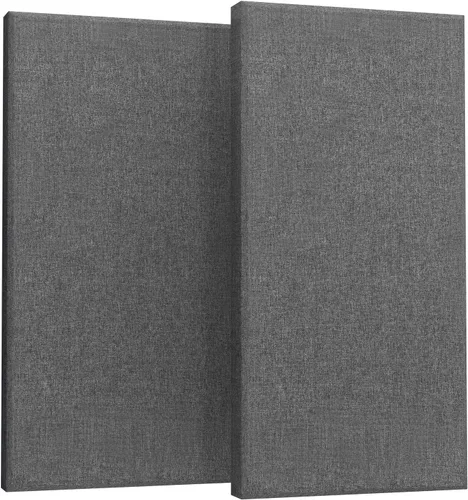 Vista 10 de Paneles acústicos de 2 pulgadas de grosor con soportes para colgar en la pared, 2 paneles de fibra de vidrio de 47.2 x 11.8 pulgadas de absorción