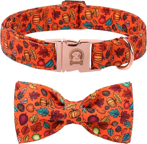 Vista 8 de MR. CHUBBYFACE - Collar de perro de San Valentín con corbatín, lindo collar de perro con corazón azul con hebilla de metal, collar de algodón