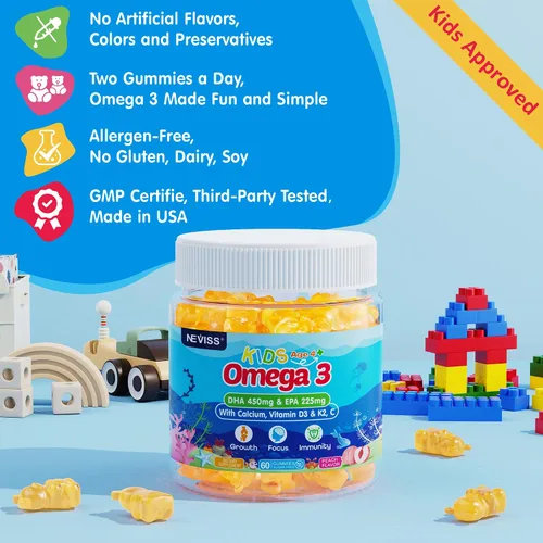 Vista 6 de Suplemento de zinc y magnesio + gomitas Omega 3 para niños