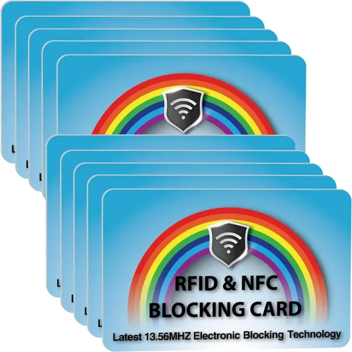 Vista 11 de SaiTech IT Paquete de 5 Tarjetas de Bloqueo RFID, Una Tarjeta Protege Toda la Billetera y Cartera, Protector de Tarjetas de Débito y Crédito