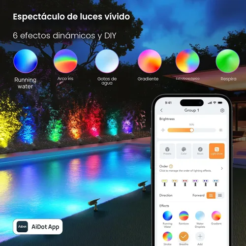 Vista 4 de Linkind Luces solares inteligentes SL5 para exteriores con sensor