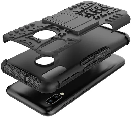 Vista 7 de Asuwish Funda de teléfono para Samsung Galaxy A10e con protector de pantalla de vidrio templado y soporte delgado, híbrida, resistente, funda