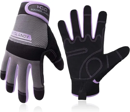 Vista 9 de HANDLANDY HLDD Work Gloves Women, Safety Work Gloves Touchscreen Working Glove for Mechanic, Gardening, Construction, DIY