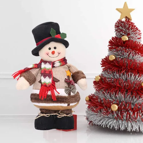 Vista 2 de Muñecos de decoración de Navidad, muñeco de nieve de pie, juguete de decoración para niños