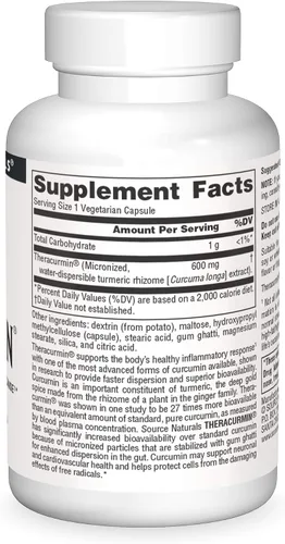 Vista 3 de Source Naturals Theracurmin, Apoya la Respuesta Inflamatoria Saludable*, 600 mg - 30 Cápsulas Vegetarianas