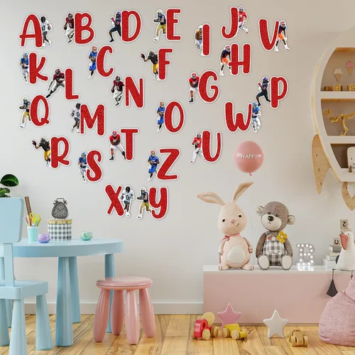 Vista 5 de Seyal® Adhesivo de pared con alfabeto de fútbol americano A-Z