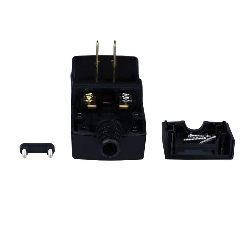 Vista 5 de GFCI - Conjunto de enchufe de repuesto de 2 clavijas, 15 amperios, impermeable, extremo de cable eléctrico, disyuntor GFI macho para bomba