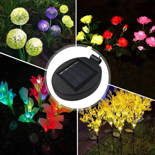 Vista 4 de Parte superior de repuesto de luz solar para luz de flor, panel solar LED, parte de repuesto para decoración de flores al aire libre, jardín, patio