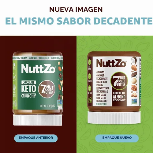Vista 7 de NuttZo Mantequilla de Nueces y Semillas Keto Chocolate - 7 Mantequillas de Nueces y Semillas, Coco, Nueces de Brasil, Almendras, Nueces Pecanas
