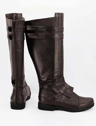 Vista 3 de Botas de disfraz de Obi Wan Kenobi para hombre, zapatos de Anakin Skywalker Kylo Ren para cosplay