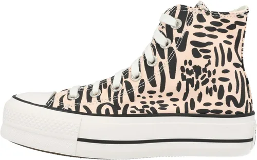 Vista 2 de Converse - Chuck Taylor All Star Tenis de mujer altos de plataforma con diseño de leopardo