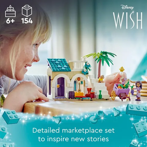 Vista 2 de LEGO Disney Wish: Asha in The City of Rosas 43223 - Juego de juguetes de construcción, un modelo para construir de la película de Disney